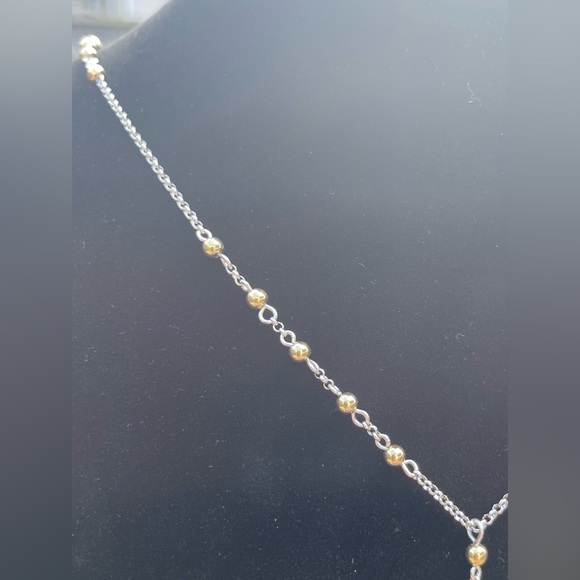 Cole Haan retired Two tone long Y necklace with precious stones and claw charm - Picture 5 of 7